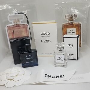 Chanel Fragrance Trio with Black and White Accents